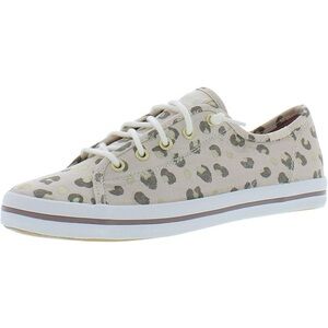 Keds Kickstart Shoes Leopard Animal Print Kids Size 11.5 Medium Ivory Gold NWT